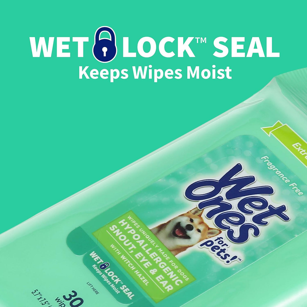 USA imported dog eye and ear cleaning wipes close up