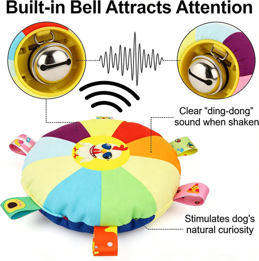 Bulkee rainbow plush dog frisbee for outdoor fetch