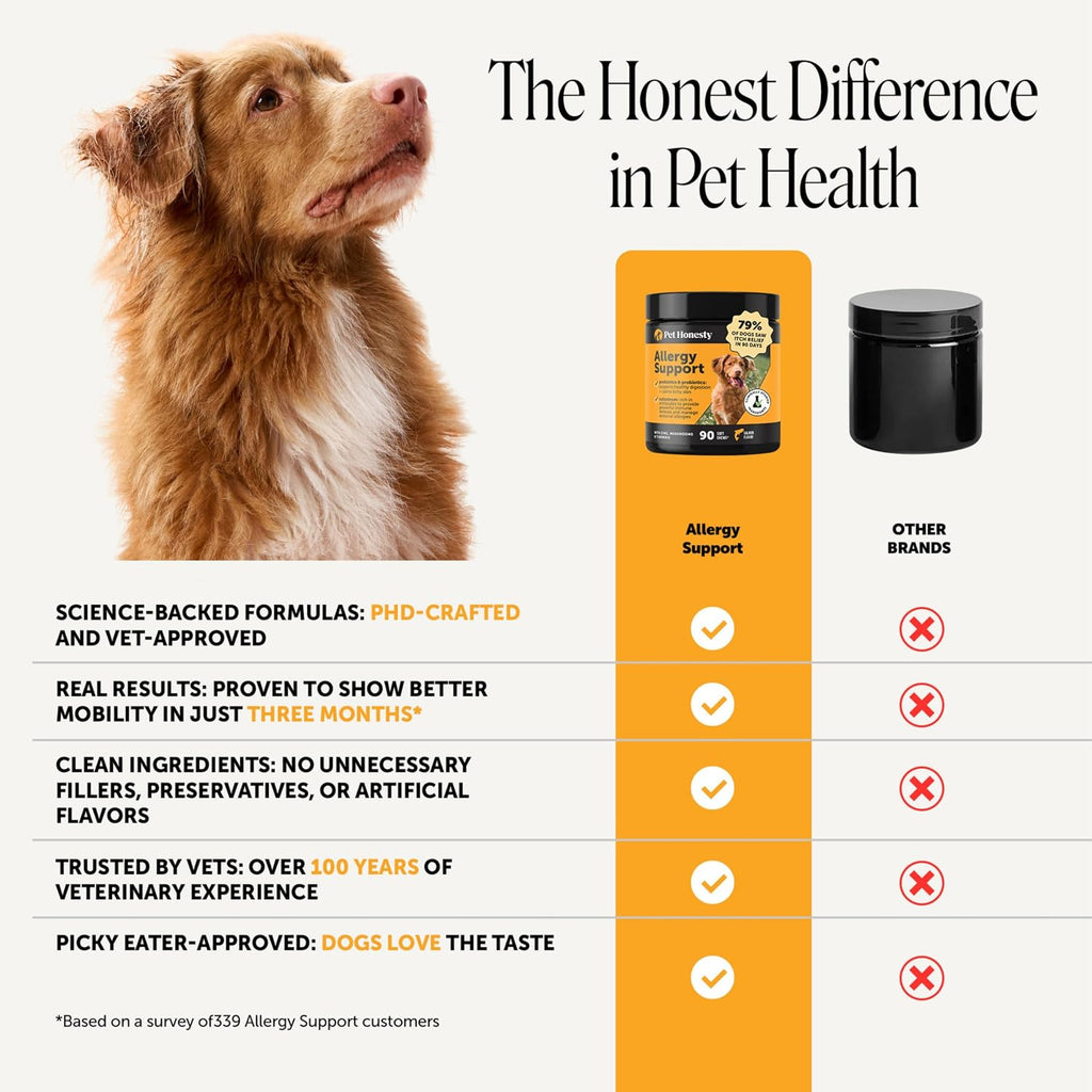 Pet Honesty vet recommended skin and coat supplement tub angle view