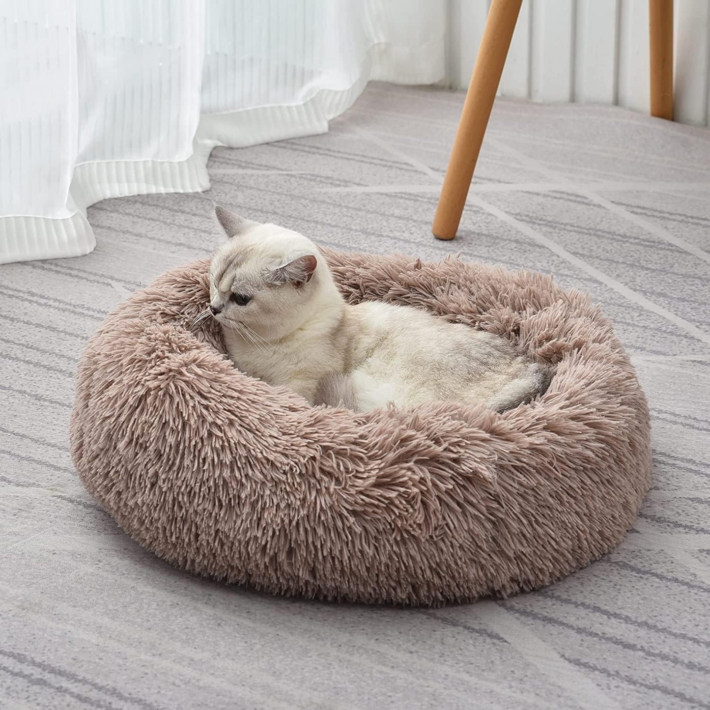 Comparison of plush thickness on the donut pet bed