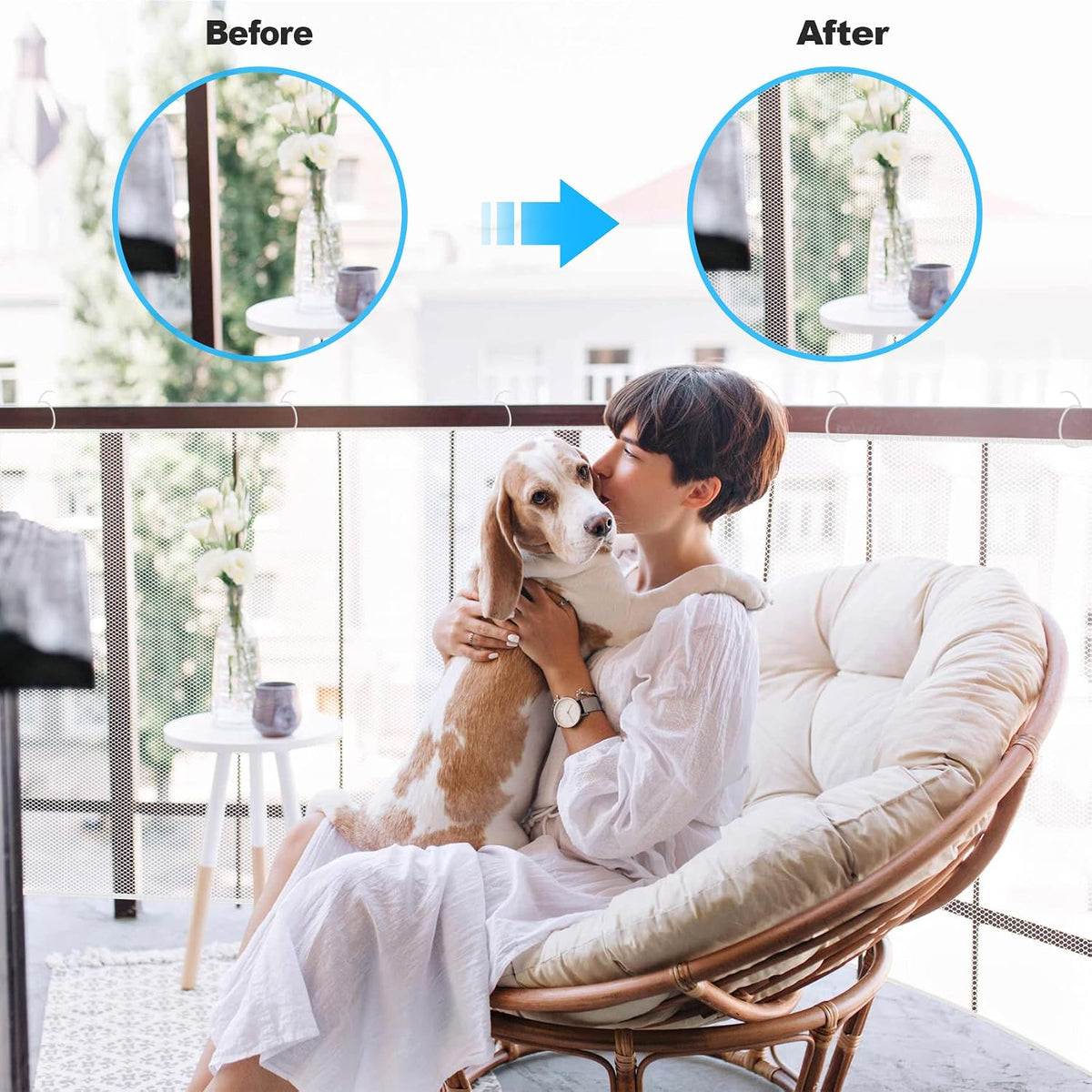 Example of cat proof net balcony setup for apartment living