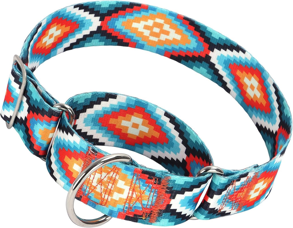 Martingale Dog Collar for Large/X-Large Dogs - Heavy Duty 1.5" Military Grade Nylon Collar with Red Daisy Floral Design, No-Slip Adjustable Training Collar Durable & Stylish (L) - Image 10