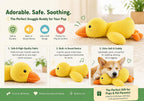 Soft plush duck toy for dogs with orange beak details