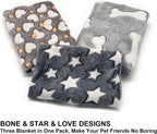Premium double sided coral velvet pet blankets pack of three close up texture.