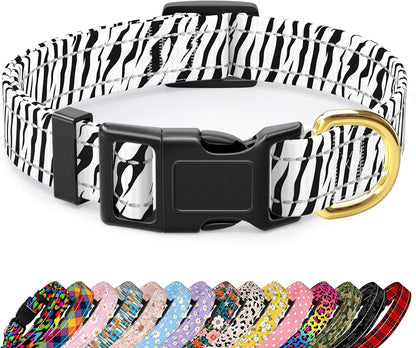 Reflective Dog Collar for Medium Dogs, Cute Leopard Style Adjustable Heavy-Duty Nylon Puppy Collar for Boy and Girl Female, Soft Pet Accessories with Quick Release Buckle, Neon - Image 15