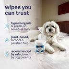 Petpost gentle eye wipes for dogs with white fur