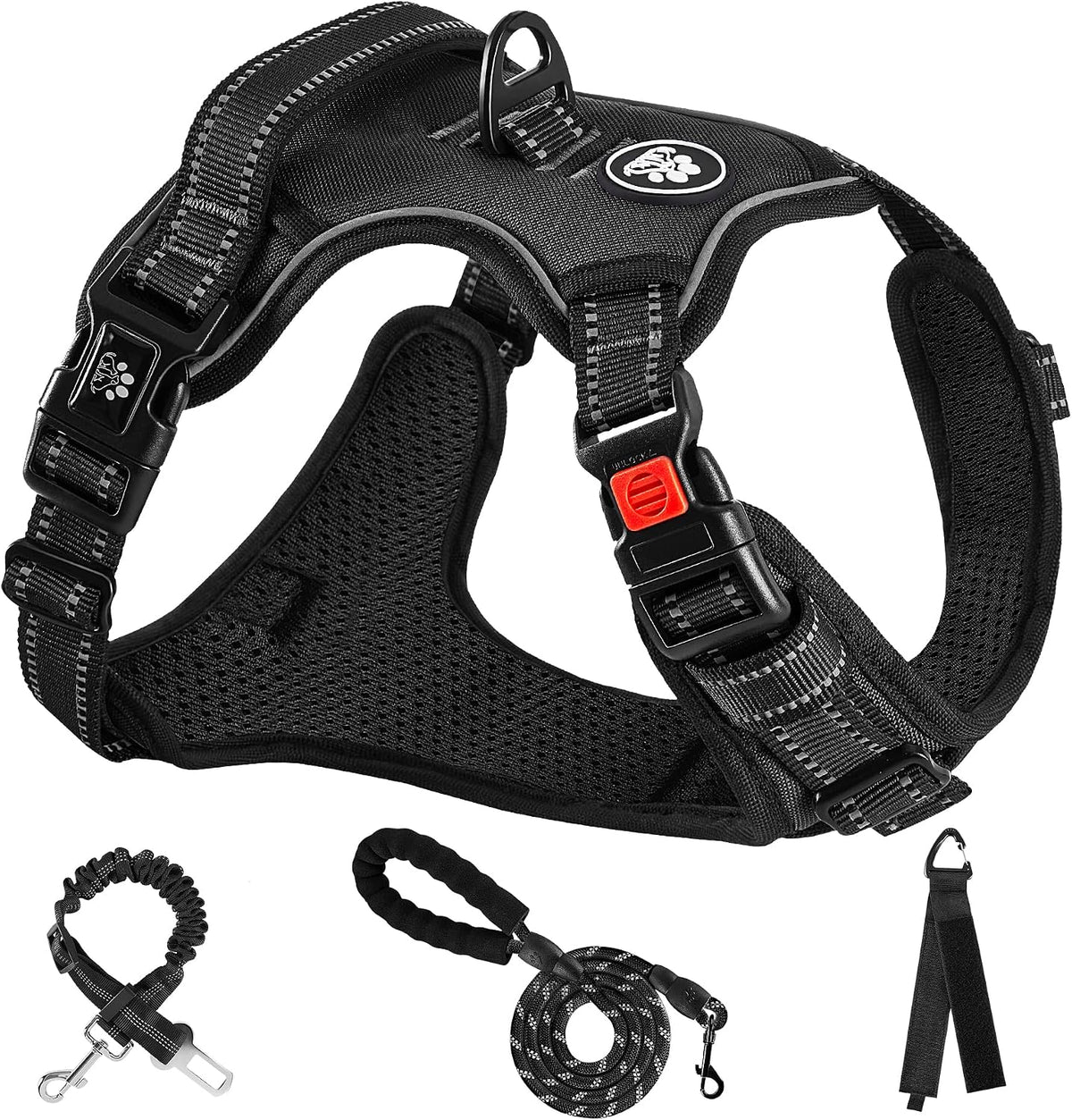 NESTROAD No Pull Dog Harness,Adjustable Oxford Medium Dog Harness with Leash,Reflective No-Choke Pet Vest Harness with Easy Control Soft Handle for Small Medium Large Dogs(M,Pink) - Image 13