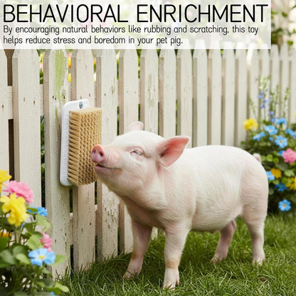 Rear view of the Tizee mini pig grooming brush showing multi surface mounting base.