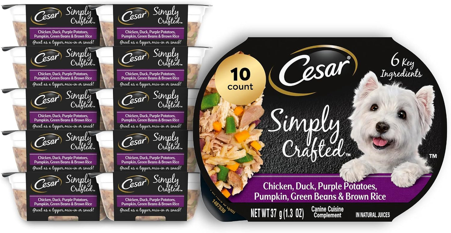 Cesar Simply Crafted Adult Wet Dog Food Toppers for Dry Food, Chicken, 1.3 oz Tubs, 24 Count - Image 13