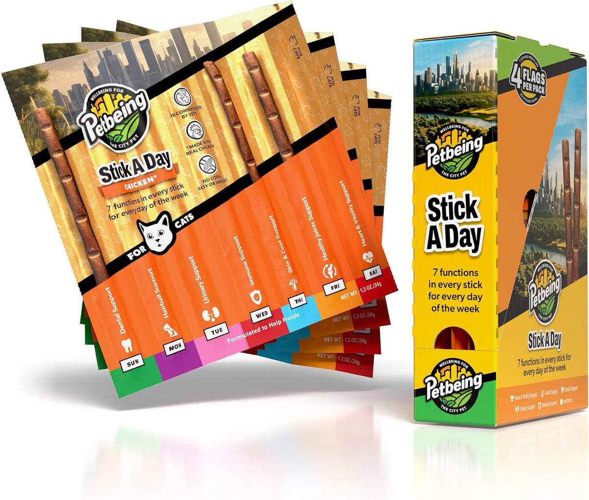 Stick a Day for Cats | Daily Real Meat Cat Chew Sticks with 7-in-1 Wellness Support | Cat Treats with Vitamins & Nutrients for Daily Routine | Chicken & Salmon Mix, 28 Count - Image 10