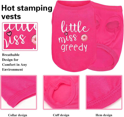 Side view of pink sleeveless dog shirt with princess motif