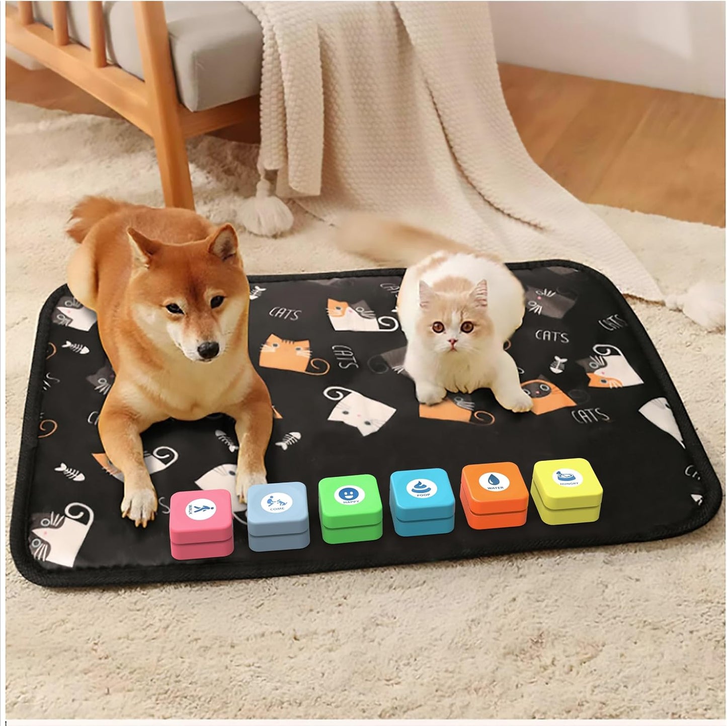 Goplemo electronic dog communication training buttons package contents.
