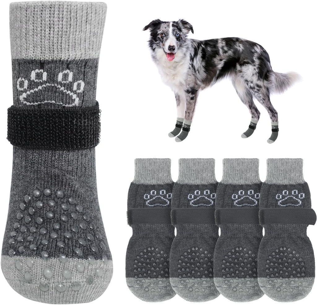 SCENEREAL Dog Socks to Prevent Licking Paws for Hot/Cold Pavement Anti Slip, Dog Shoes for Hardwood Floors, Dog Boots & Paw Protectors with Grippers for Small Medium Large Senior Dogs - Image 15