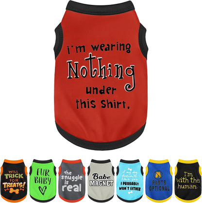 Elevate Your Pet's Seasonal Style with Playful Panache: 4-Piece Set of Dog Shirts Featuring Hilarious Printed Patterns for Airy Comfort in Summer and Fall Classic Set 1 Medium - Image 11