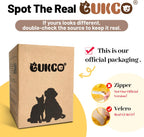 GUKCO smart chicken dog toy package highlighting safety certified rechargeable battery.