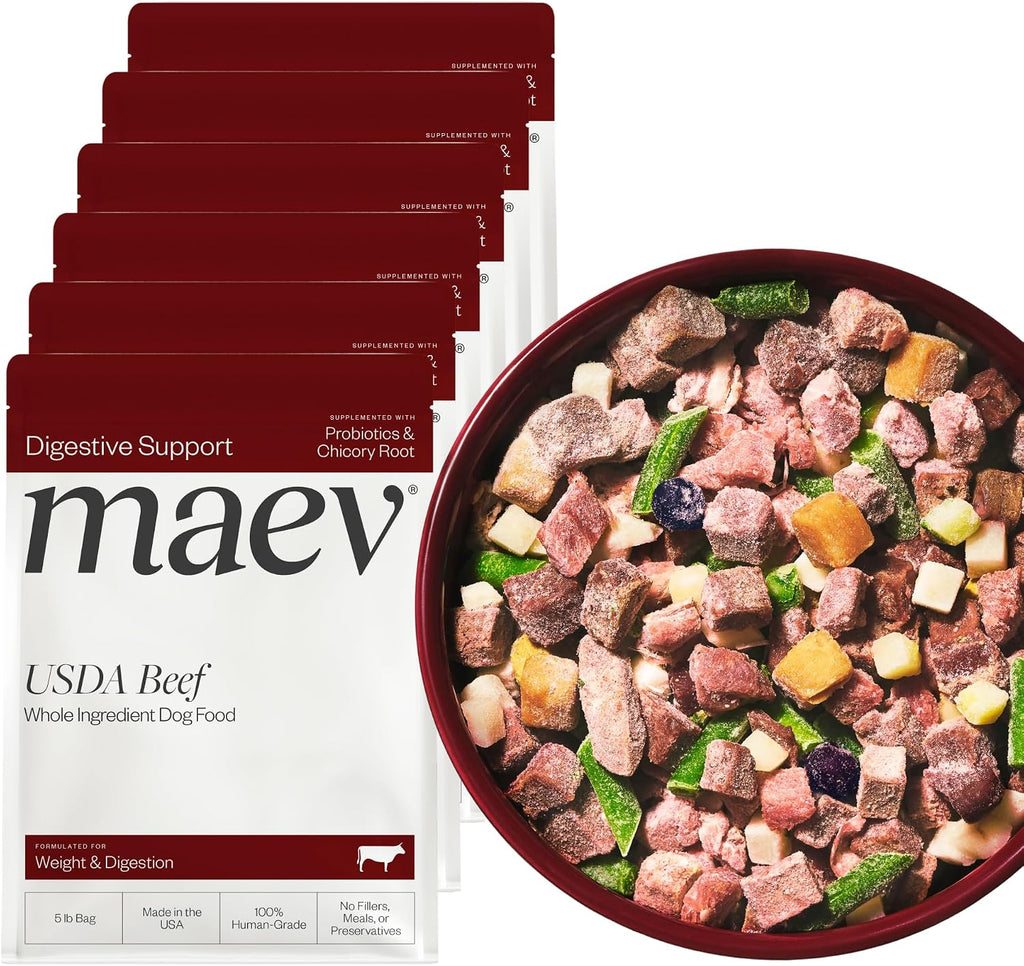 Maev Human-Grade Fresh-Frozen Beef Dog Food, Weight & Digestion Formula | High-Protein, Grain-Free, Whole Ingredient Raw Food for Dogs | Complete & Balanced Meal or Topper | Made in USA | 5 lb - Image 15