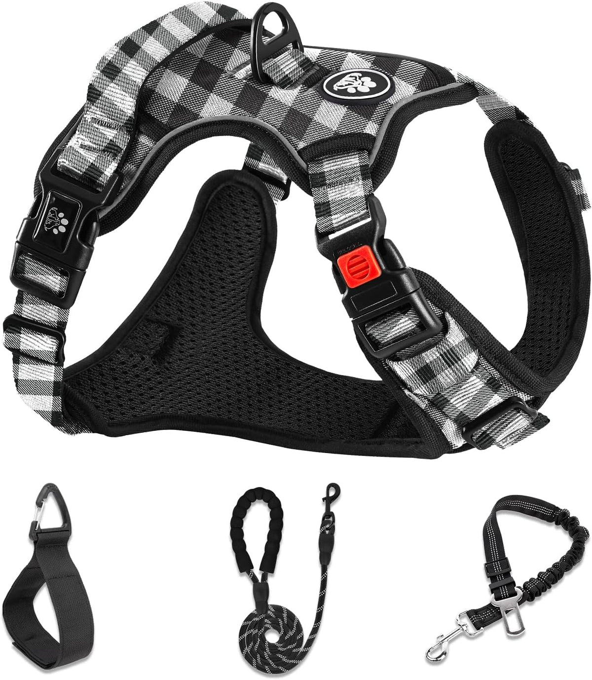 NESTROAD No Pull Dog Harness,Adjustable Oxford Medium Dog Harness with Leash,Reflective No-Choke Pet Vest Harness with Easy Control Soft Handle for Small Medium Large Dogs(M,Pink) - Image 12