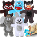 Bzonsmart dog squeaky toys five pack front view display.
