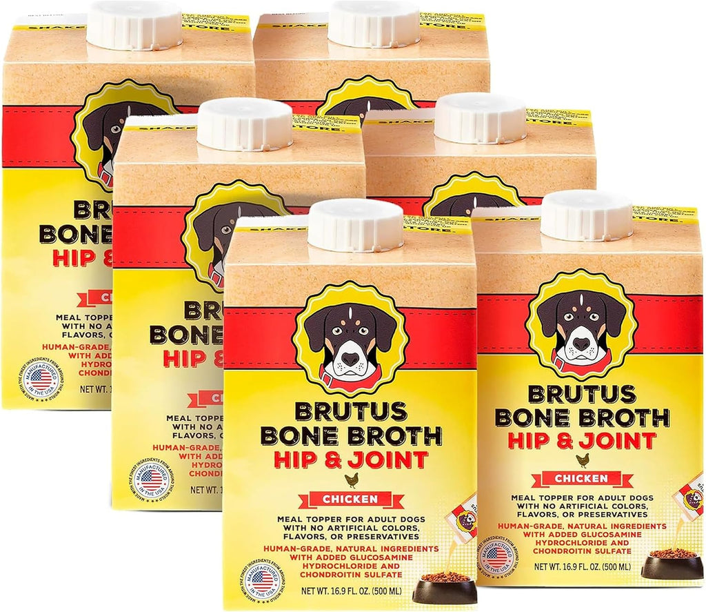 Brutus Beef Bone Broth for Dogs - All Natural Dog Bone Broth with LiquidChondroitin Glucosamine & Turmeric - Human Grade Dog Food Toppers for Picky Eaters - Tasty & Nutritious 16.9oz (Pack of 6) - Image 10