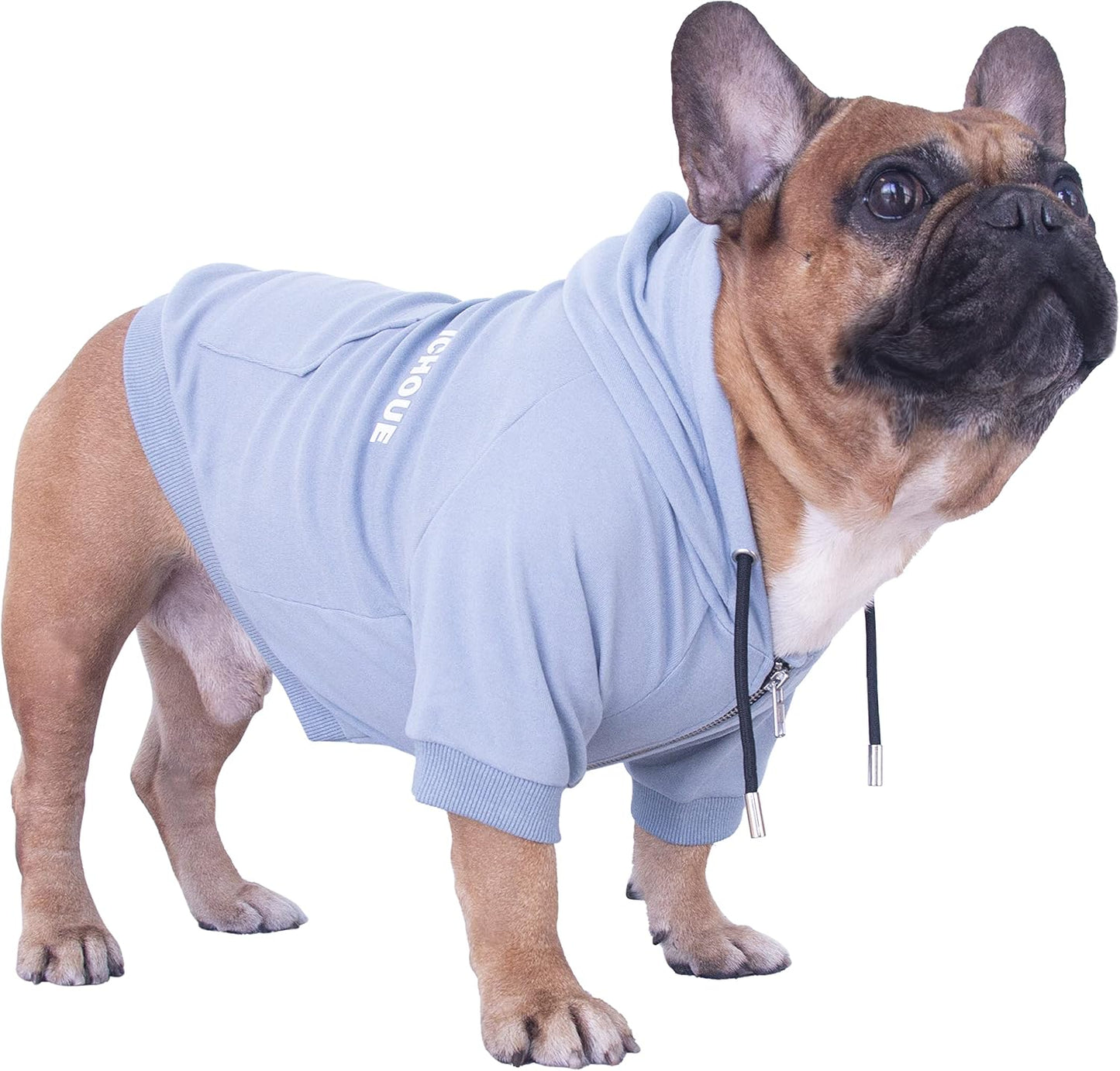 iChoue French Bulldog Frenchie Clothes Hoodies for Dogs Pug English Boston Terrier Bully Pitbull Corgi Sweatshirt Sweater Clothing - Grey/XLarge - Image 10