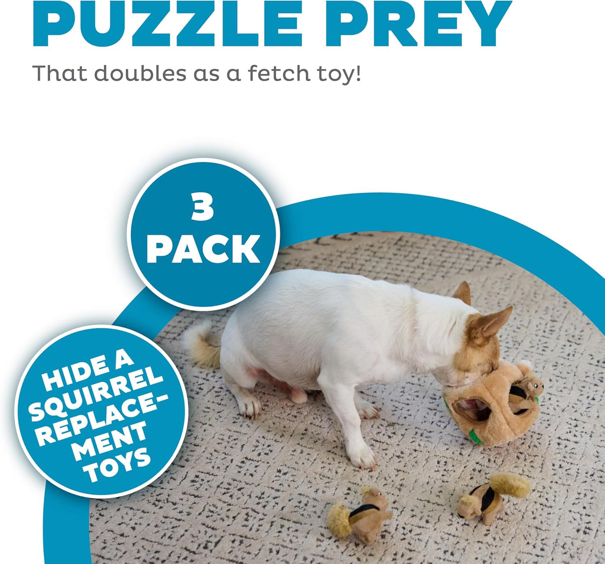 Outward Hound plush replacement squirrels packaging for small dog puzzle toys