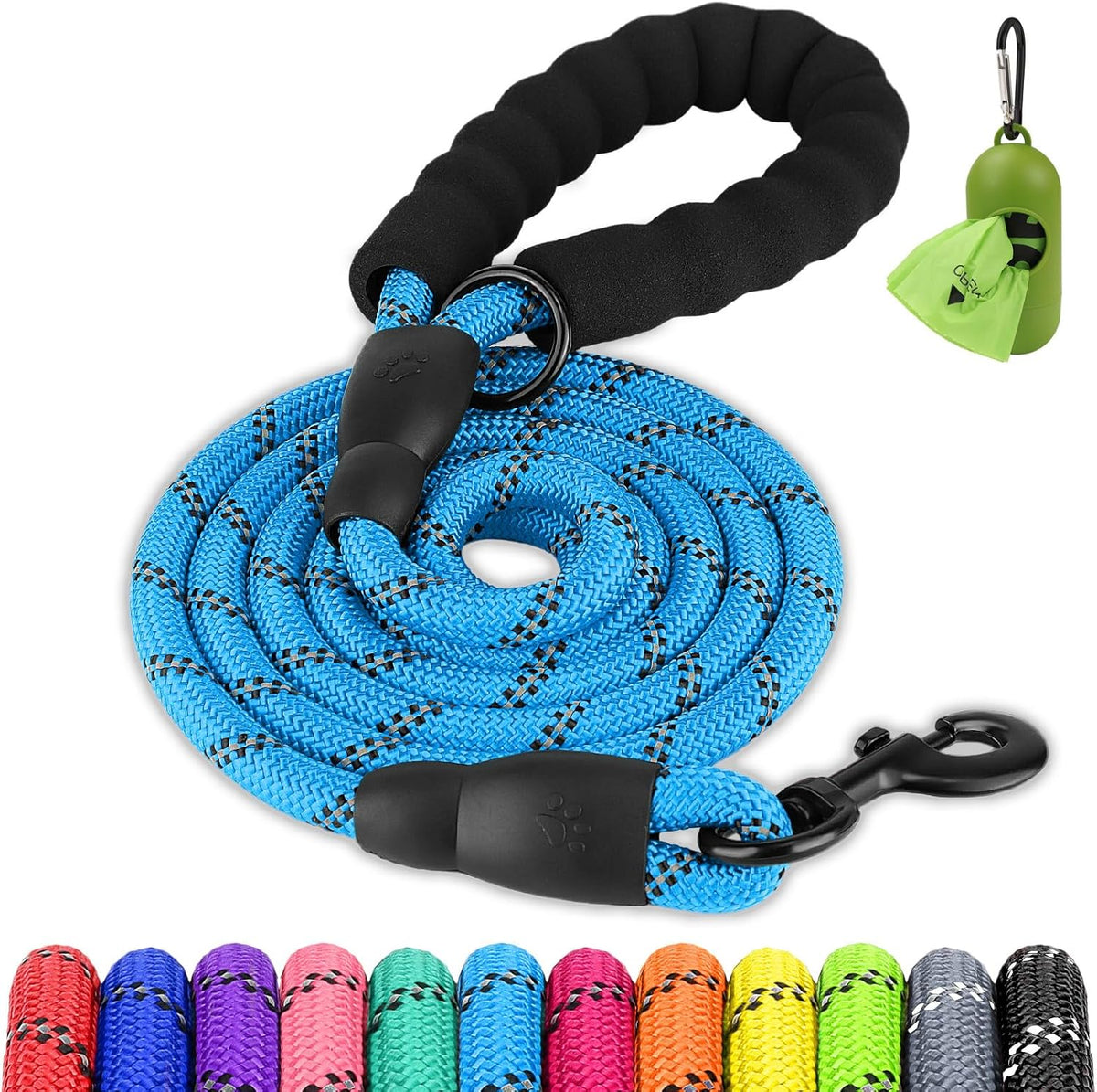 Joytale Dog Leash for Large Dogs, Heavy Duty Nylon Leashes with Comfortable Padded Handle and Highly Reflective Threads, Ideal for Walking and Training, Black, 6'x1/2'' - Image 14