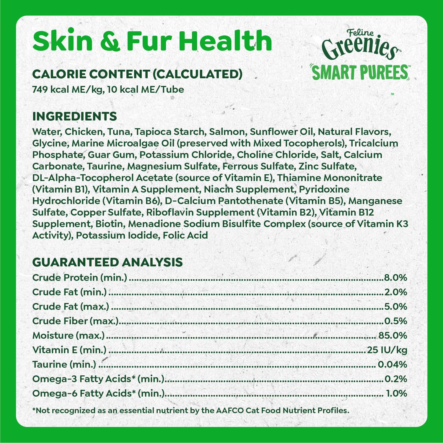 Side view of individual 0.49 Ounce Feline Greenies treat tube