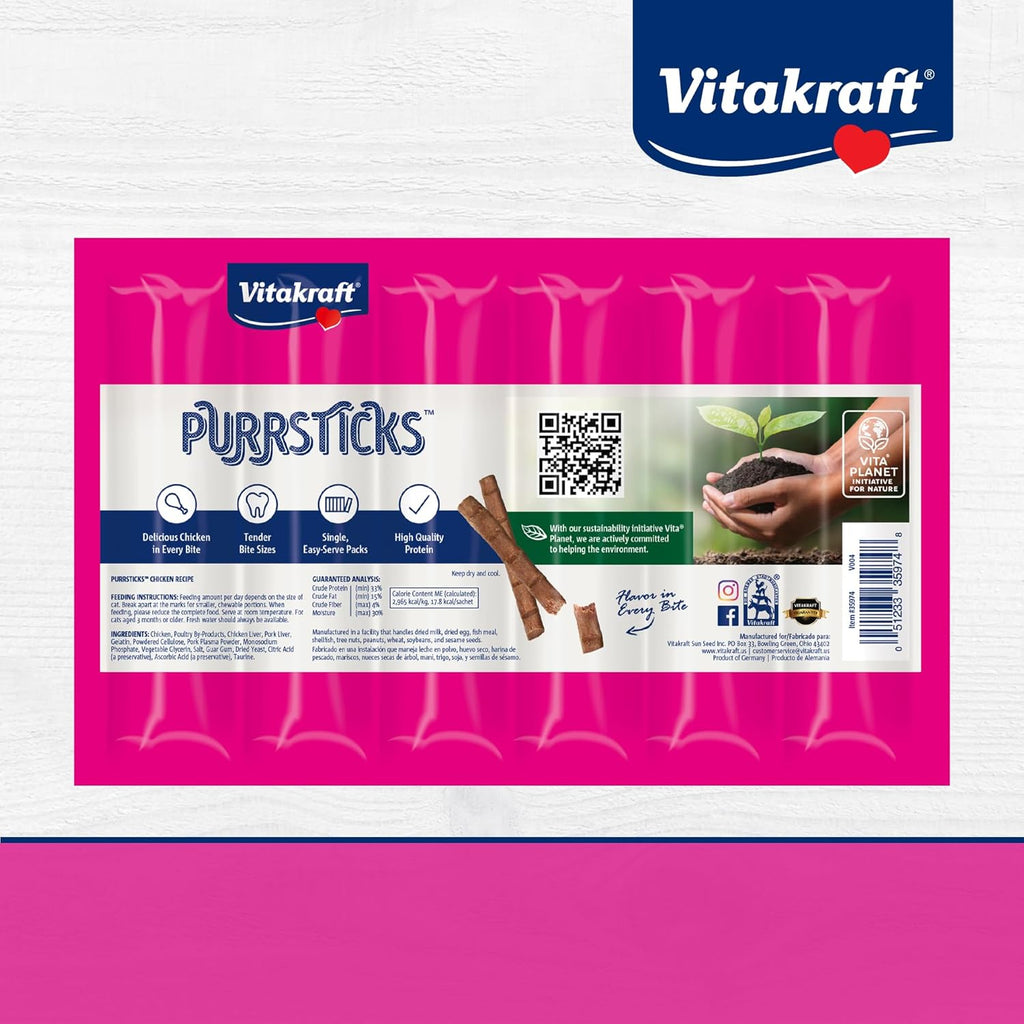 Vitakraft chicken recipe cat snacks brand label view
