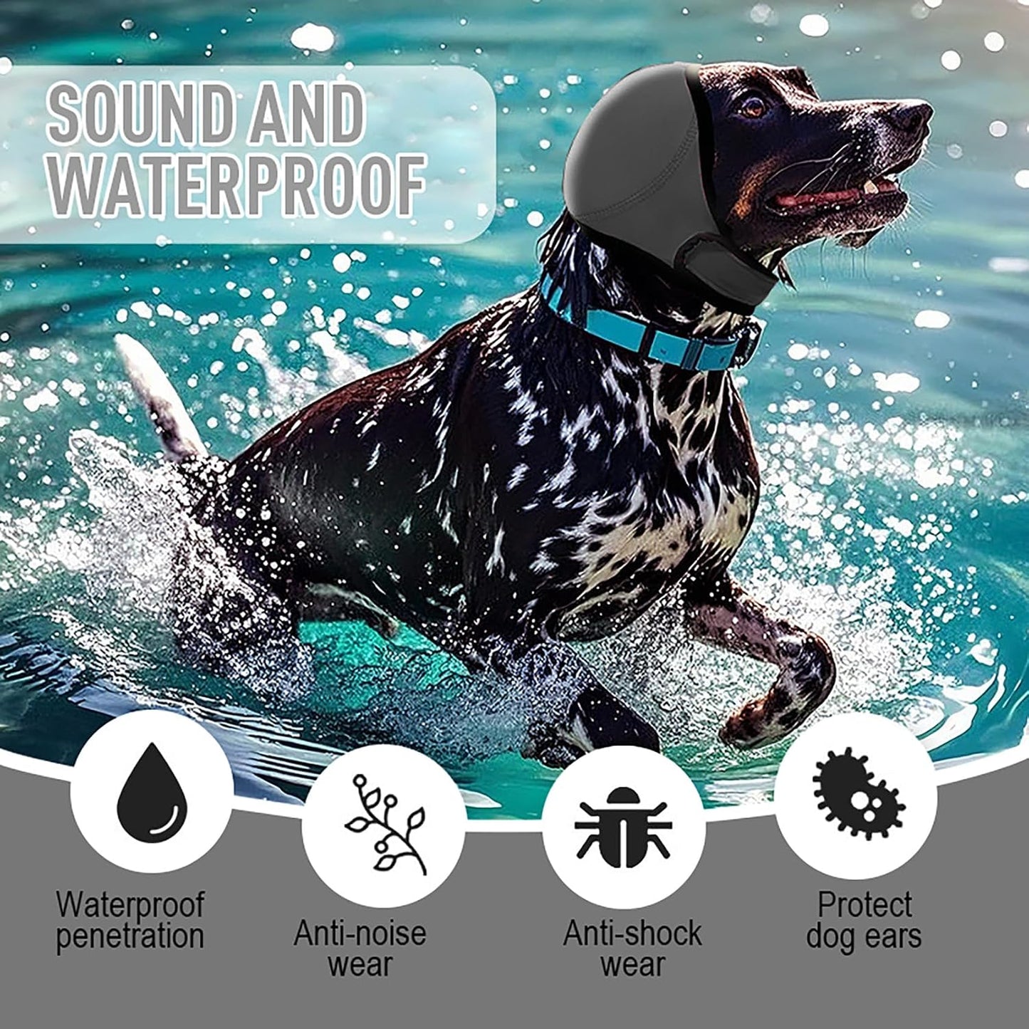 SJTYDX pet calming headband wrap in gray color for anxiety relief