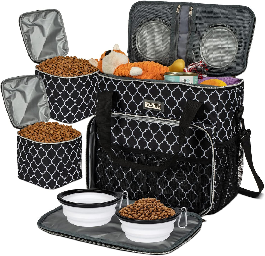 BAGLHER travel kit items laid out including bag containers and silicone bowls.