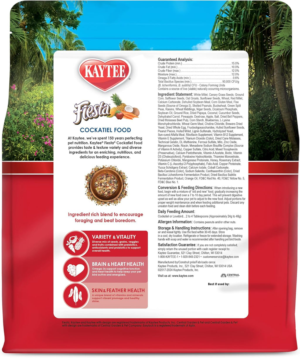 Kaytee Fiesta Cockatiel Bird Food, Nutritious Fun Blend, 4.5 Pounds - Image 11