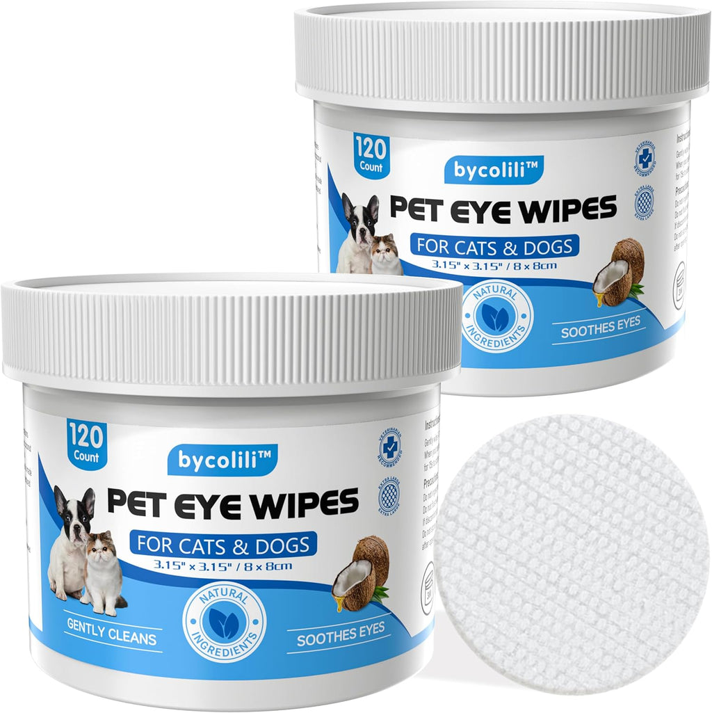 Yibesi dog and cat eye wipes front view packaging showing 240 count text.