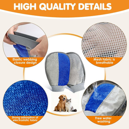 Five finger ergonomic grooming glove for dogs and cats