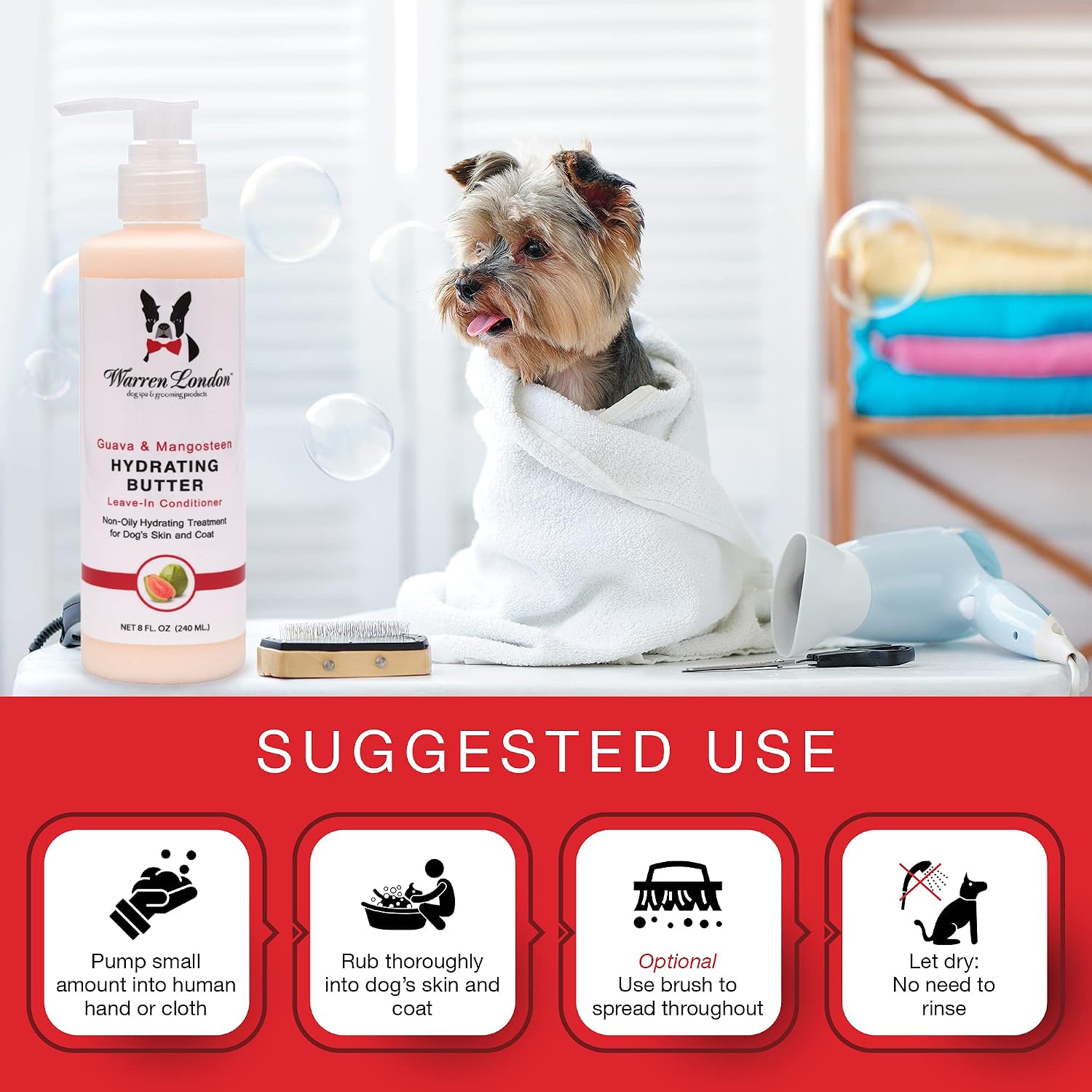 Warren London Butter Combo bottles with grooming accessories