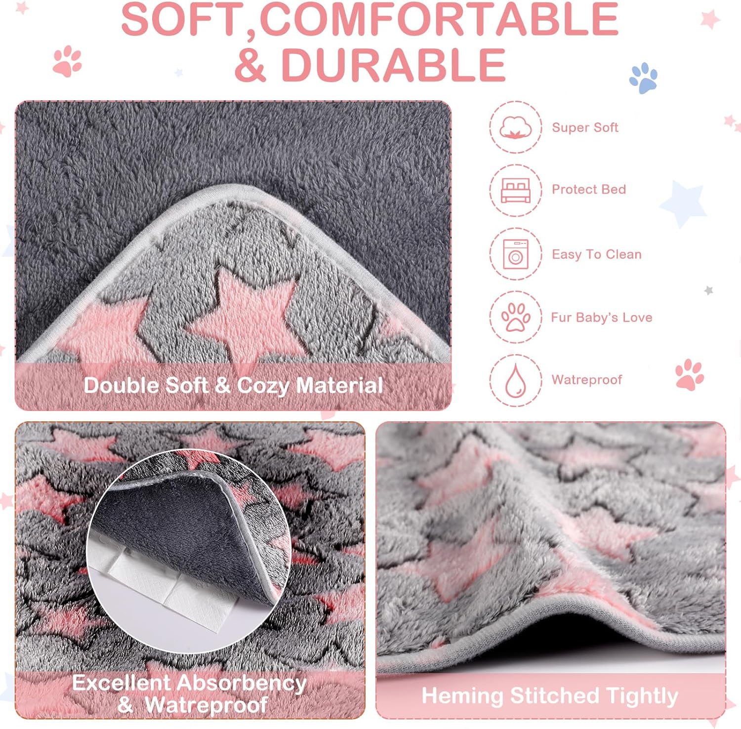 Detailed view of fleece texture and waterproof backing