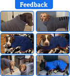 Side view of grey microfiber dog drying bag for pets