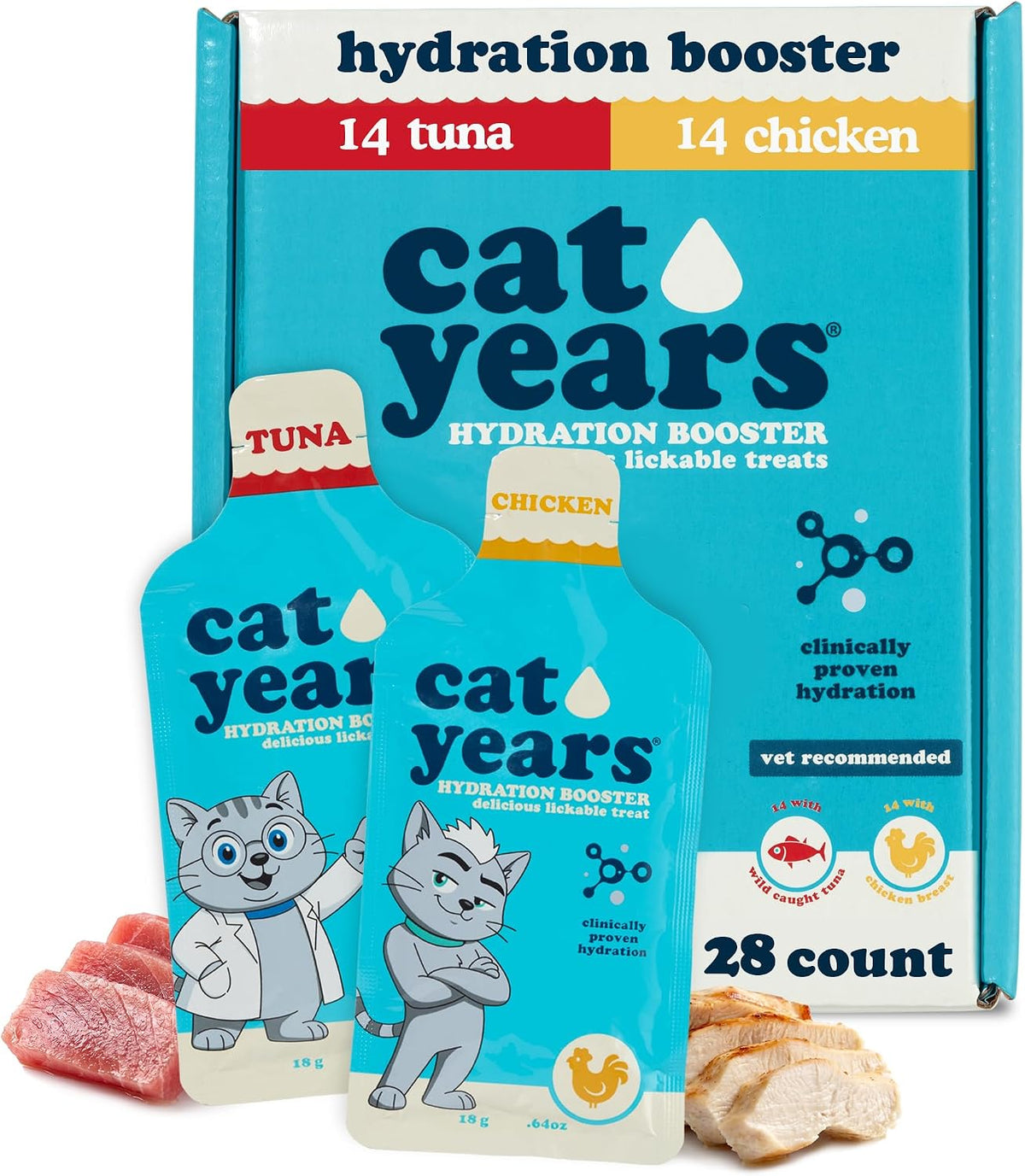 Cat Years Daily Lickable Cat Treat, Squeezable Hydration Booster, Supplement for Cats, 7-Pack, Chicken Flavor - Image 13