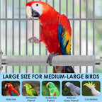 KATUMO Parrot Perch - Stainless Steel African Grey Perch Bird Cage Accessories for Small to Large Parrots (11.8 x 1.2 inch) - Image 5