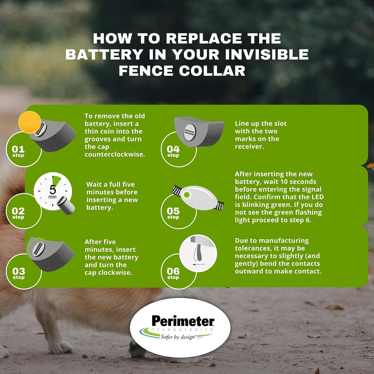 Perimeter Technologies collar battery pack with disposable pet towel