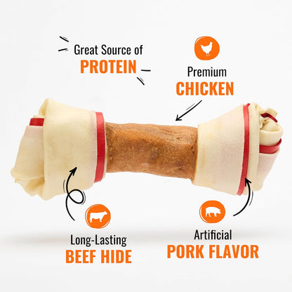 Premium long lasting rawhide treat for dogs dental health