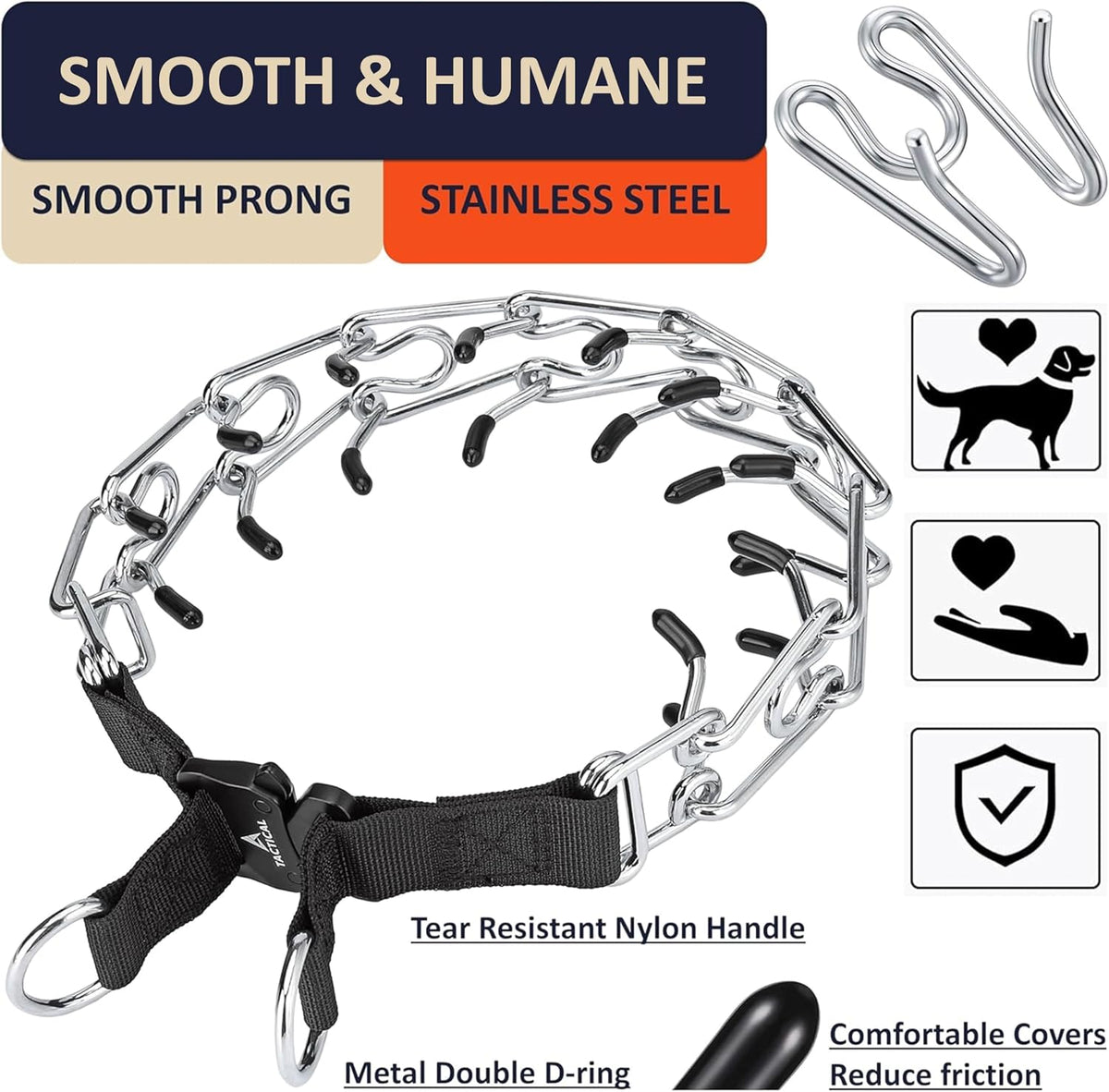 DEYACE tactical metal buckle quick release close up high strength dog collar