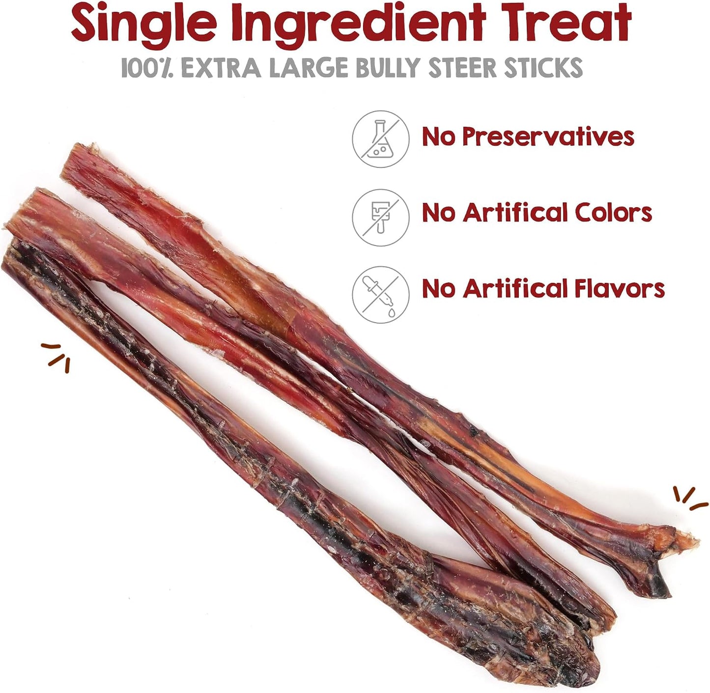 Twelve inch beef pizzle dog treats single ingredient chew