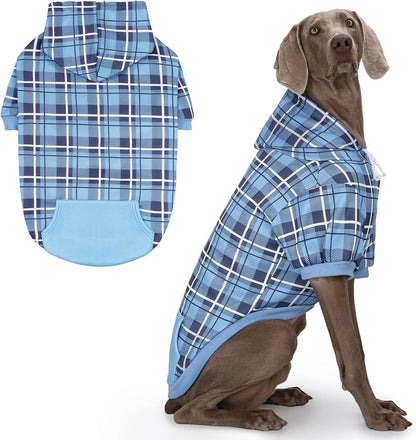EXPAWLORER Plaid Dog Hoodie - British Style Warm Dog Sweater Shirt with Leash Hole,Pitbull Clothes Outfits,Winter Coat Apparel for All Breeds Puppy Girl Boy-Cat Apparel,Beige Medium - Image 10