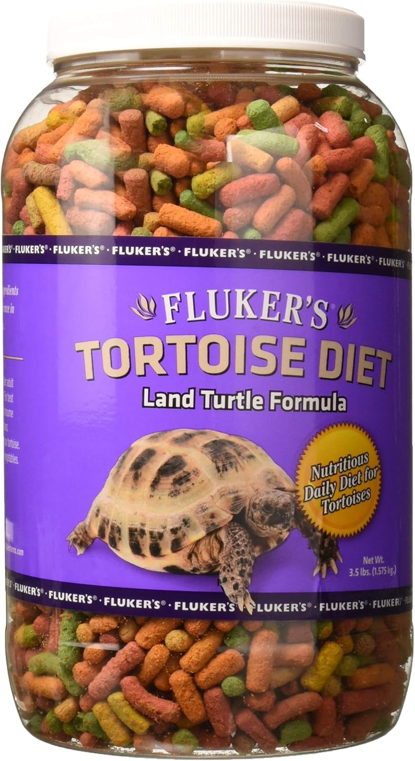 Fluker's Tortoise Diet front view premium imported reptile food jar