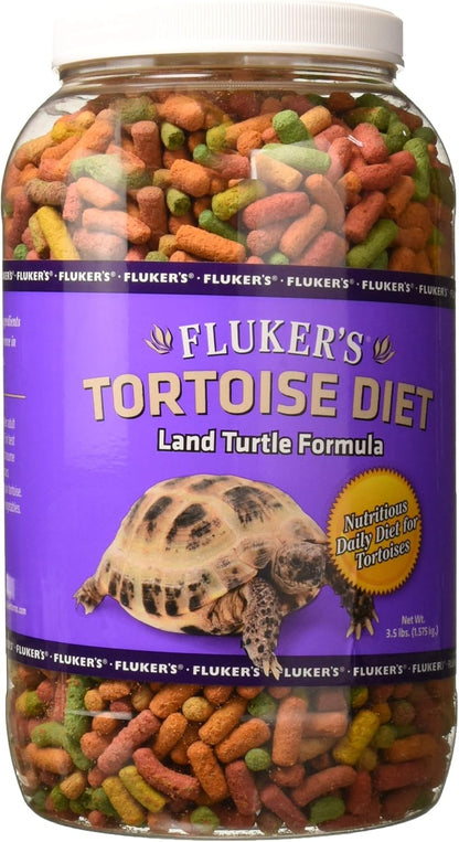 Fluker's Tortoise Diet front view premium imported reptile food jar