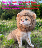 Washable faux fur lion costume for cats