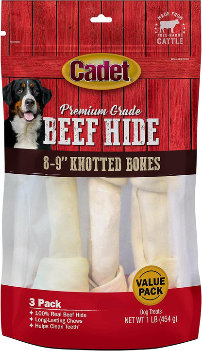 Cadet Premium Grade Beef Hide for Dogs, Long-Lasting Rawhide Knotted Bones Single-Ingredient Dog Chews, 13" - 14", 1 Count - Image 10