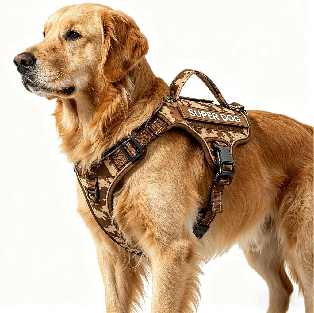 Lulupet tactical dog harness front view on large dog
