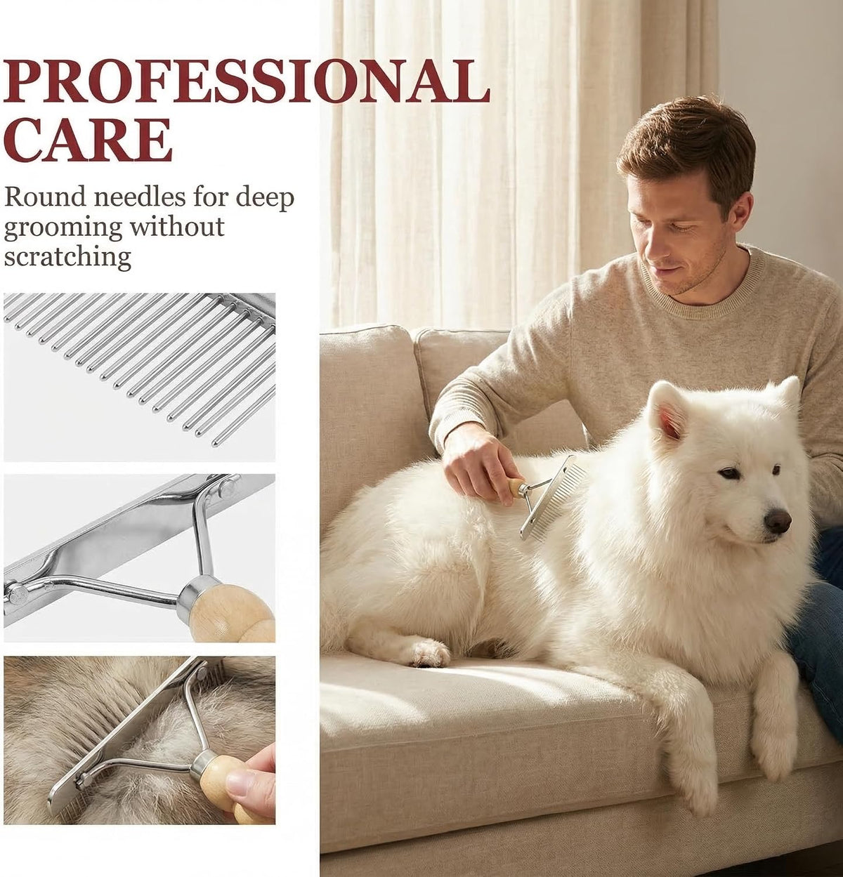 Angoily grooming tool used for removing mud from animal coat