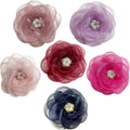 UBQUBQ Pearl Flower Dog Collar Accessories front view pack of six multi-colored charms